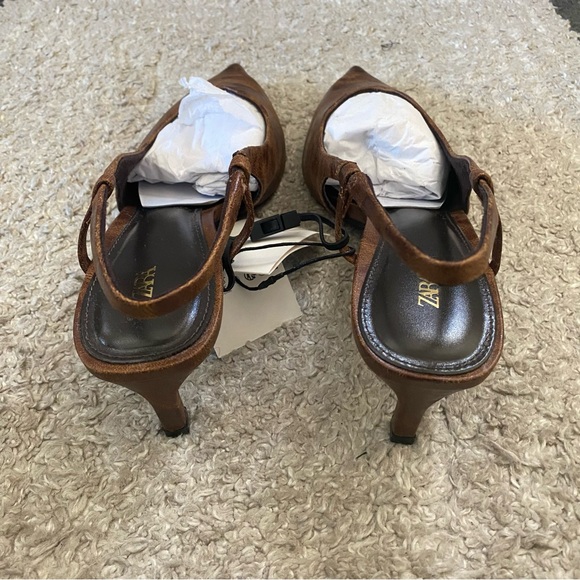 New without box Zara heeled sandals women’s size 8 - Picture 4 of 8